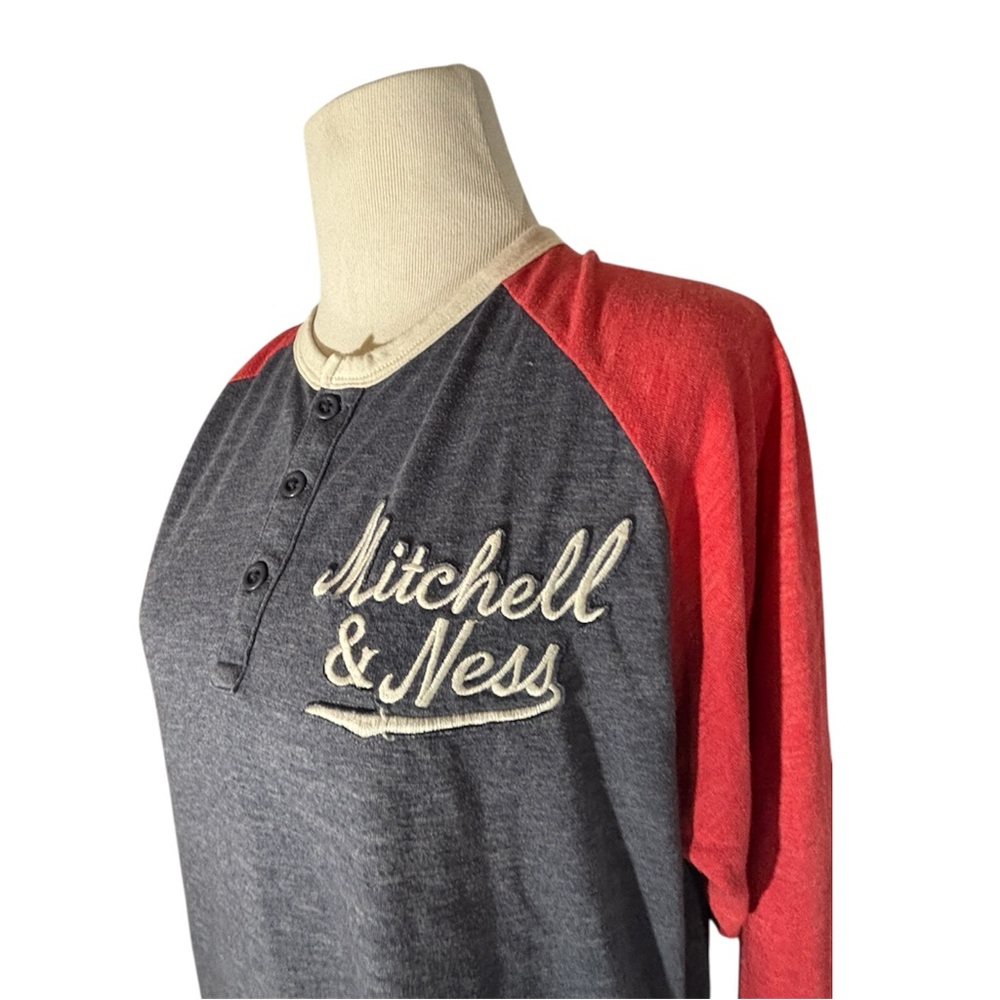 Mitchell Ness Raglan 3/4"" Sleeve T Shirt Men's Large Nostalgia Y2K Baseball
